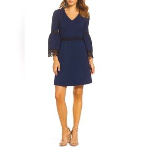 KOBI HALPERIN VANESSA
BELL SLEEVE DRESS SIZE 10 MIDNIGHT BLUE